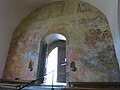 Fresque de la fin du Moyen Âge représentant le jugement dernier, dans l'église Saint-Michel.