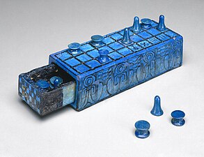 Faience senet board belonging to Amenhotep III (c. 1390-1353 BC)