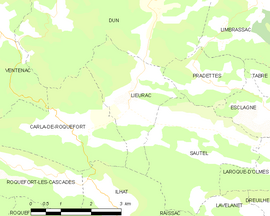 Mapa obce Lieurac