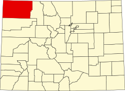 Karte von Moffat County innerhalb von Colorado