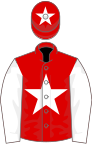 Red, white star and sleeves, star on cap
