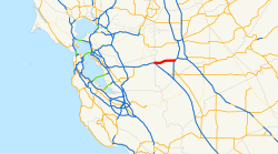 Streckenverlauf der Interstate 205 (CA)