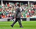 Meza walks off the pitch after he led the Mexico national team to a 1–1 draw with world champions Spain on 11 August 2010 at Azteca Stadium: Mexico City