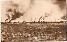 The German Seventh Half Flotilla cruising at sea consisting of five torpedo boats one of which did not take part in the Battle off Texel