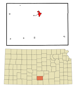 Location within Kingman County and Kansas