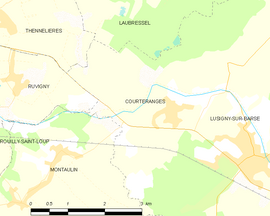 Mapa obce Courteranges