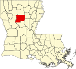 State map highlighting Winn Parish