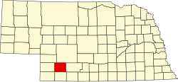 map of Nebraska highlighting Hayes County