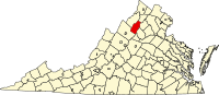 Map of Virginia highlighting Page County