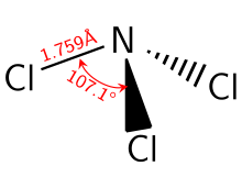 Structural formula of nitrogen trichloride