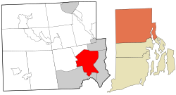Localização no condado de Providence