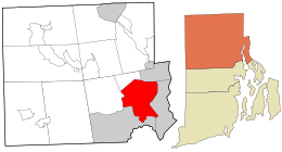 Location in Providence County and the state of Rhode Island.