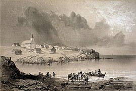 Torshavn en 1839 par Barthélemy Lauvergne (1805-1871) « Atlas Pittoresque » de l'expédition de la Recherche[3].