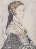 Aнна Кресакр. 1527. Бумага, уголь, пастель. Королевская коллекция, Виндзор