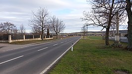 De Pöttschinger Straße B 53 tussen Kleinfrauenhaid en Zemendorf