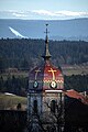 La Planée (25) - Motif croix et Horloge dans le dôme