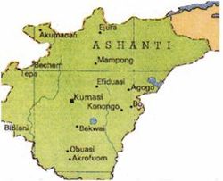 Peta wilayah Ashanti