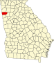 Harta statului Georgia indicând comitatul Polk