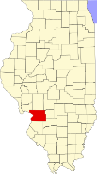 Map of Ilinois highlighting Madison County