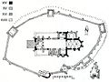 The plan of the medieval Evangelical Lutheran Transylvanian Saxon fortified church of Șaroș pe Târnave