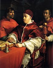 Папа Лав X, Уфици, Фиренца (1518–19).