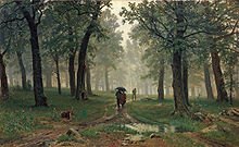 Ιβάν Σίσκιν, 1891, Βροχή σε δάσος από βελανιδιές.