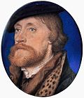 Hans Holbein der Jüngere: Thomas Wriothesley, um 1535, Vellum auf Karton aufgezogen, 28 × 25 mm