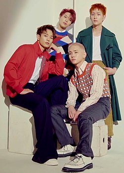 SHINee в фотосессии для модного издания Marie Claire, 2018 года. Слева направо: Минхо, Тхэмин, Оню и Кхи