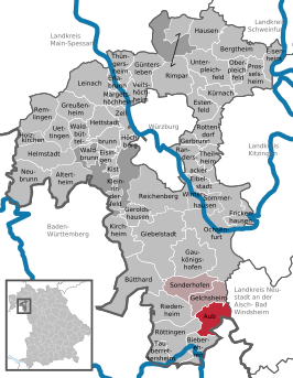 Kaart van Aub (Beieren)
