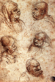 Léonard de Vinci, Cinq têtes grotesques