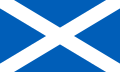 De vlag van Schotland met Andreaskruis, voor het eerst vermeld in 1165