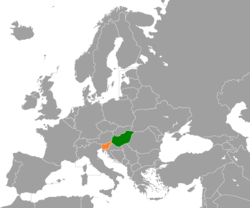 Map indicating locations of Hungary and Slovenia