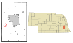 Location of Denton, Nebraska