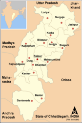 Divisione di Surguja – Mappa