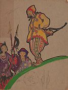 Nicolas Roerich. Projet de costumes pour les danses polovtsiennes de 1909