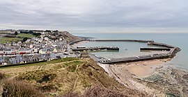 Port-en-Bessin-Huppain, seen from above the Vauban Tower