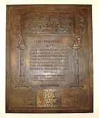 Plaque at the Utah State Capitol memorializing the men killed in the attack