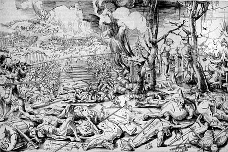 Horreurs de la guerre, dessin à la plume, 1521