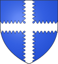 Blason présentant les armes de Daillon: D'azur à la croix engrêlée d'argent.