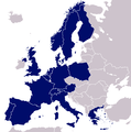 1991 (16 μέλη): Η Πολωνία και η Φινλανδία γίνονται μέλη, ενώ η Γερμανία επανενώνεται (σύνορα μετά το 1993)
