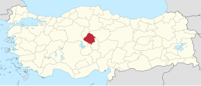 Kırşehirská provincie (červeně)
