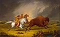 Assiniboine hunting buffalo, 1851–56