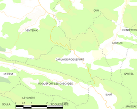 Mapa obce Carla-de-Roquefort