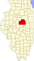 Map of Illinois highlighting McLean County