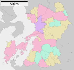 千葉城町の位置（熊本県内）