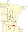 State map highlighting Scott County