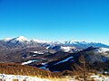 Vue des monts Yatsugatake avec le mont Tateshina et le mont Fuji depuis le sommet du mont Ōsasa