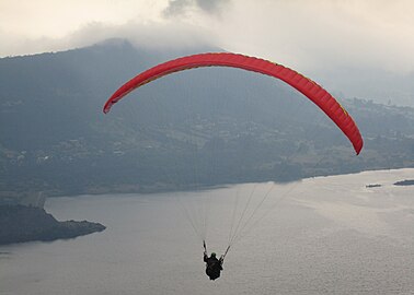 Paragliding over the San Rafael Reservoir