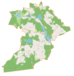 Mapa konturowa gminy Ruda Maleniecka, w centrum znajduje się punkt z opisem „Ruda Maleniecka”