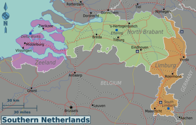 Map of Southern Netherlands